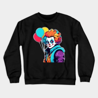 Clown Halloween Illustration Crewneck Sweatshirt